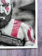 Load image into Gallery viewer, Kratos God of War Charcoal Drawing Print
