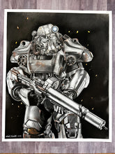 Load image into Gallery viewer, T-60 Fallout Power Armor Colored Pencil Print