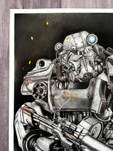 Load image into Gallery viewer, Original Drawing: Fallout T-60 Power Armor Colored Pencil