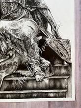 Load image into Gallery viewer, La Douleur Realistic Statue Pencil Drawing Print