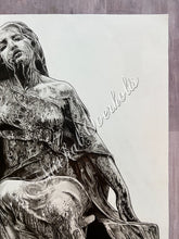 Load image into Gallery viewer, La Douleur Realistic Statue Pencil Drawing Print