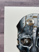 Load image into Gallery viewer, Dishonored Skull Color Mixed Media Drawing Print
