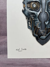 Load image into Gallery viewer, Dishonored Skull Color Mixed Media Drawing Print