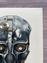 Load image into Gallery viewer, Dishonored Skull Color Mixed Media Drawing Print