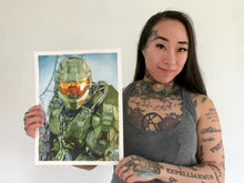 Load image into Gallery viewer, Master Chief Ink Drawing Print