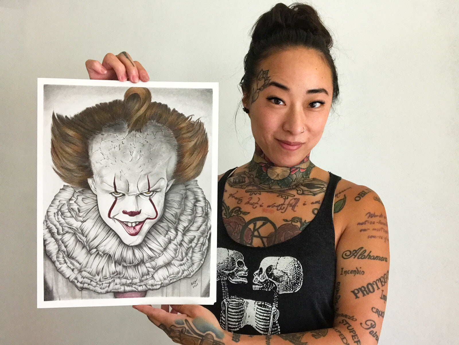 Original Drawing: You'll Float Too Clown It – Art By Michal Overholts