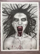 Load image into Gallery viewer, A Hunger Horror Art Graphite Drawing Print