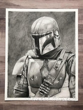 Load image into Gallery viewer, This is the Way Bounty Hunter Graphite Drawing Realism Print