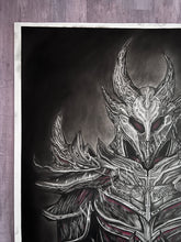 Load image into Gallery viewer, Video Game Skyrim Armor Graphite Charcoal Drawing Print