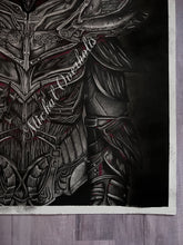 Load image into Gallery viewer, Original Drawing: Video Game Skyrim Armor Graphite Charcoal Drawing
