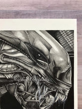 Load image into Gallery viewer, H.R. Giger Alien Graphite Drawing Print