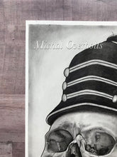 Load image into Gallery viewer, The Parade Skull Graphite Realism Drawing Print