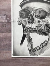 Load image into Gallery viewer, The Parade Skull Graphite Realism Drawing Print