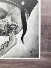 Load image into Gallery viewer, The Parade Skull Graphite Realism Drawing Print