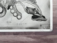 Load image into Gallery viewer, Skyhook Steampunk Schematic Graphite Drawing Print