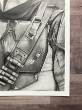 Load image into Gallery viewer, This is the Way Bounty Hunter Graphite Drawing Realism Print