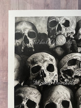 Load image into Gallery viewer, View From the Catacombs Fine Art Skull Drawing in Graphite and Charcoal PRINT