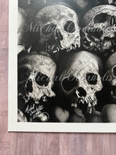 Load image into Gallery viewer, View From the Catacombs Fine Art Skull Drawing in Graphite and Charcoal PRINT