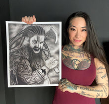 Load image into Gallery viewer, Original Drawing: To Valhalla! Viking Graphite Drawing