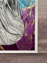 Load image into Gallery viewer, Veiled in Color Colored Pencil Drawing Gold Foil