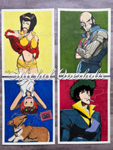 Load image into Gallery viewer, Cowboy Bebop Ed and Ein Marker Drawing Print
