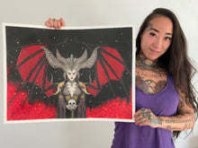 Load image into Gallery viewer, Lilith Colored Pencil Drawing Diablo Print
