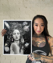 Load image into Gallery viewer, Galaxies Surrealism Charcoal and Graphite Pencil Drawing
