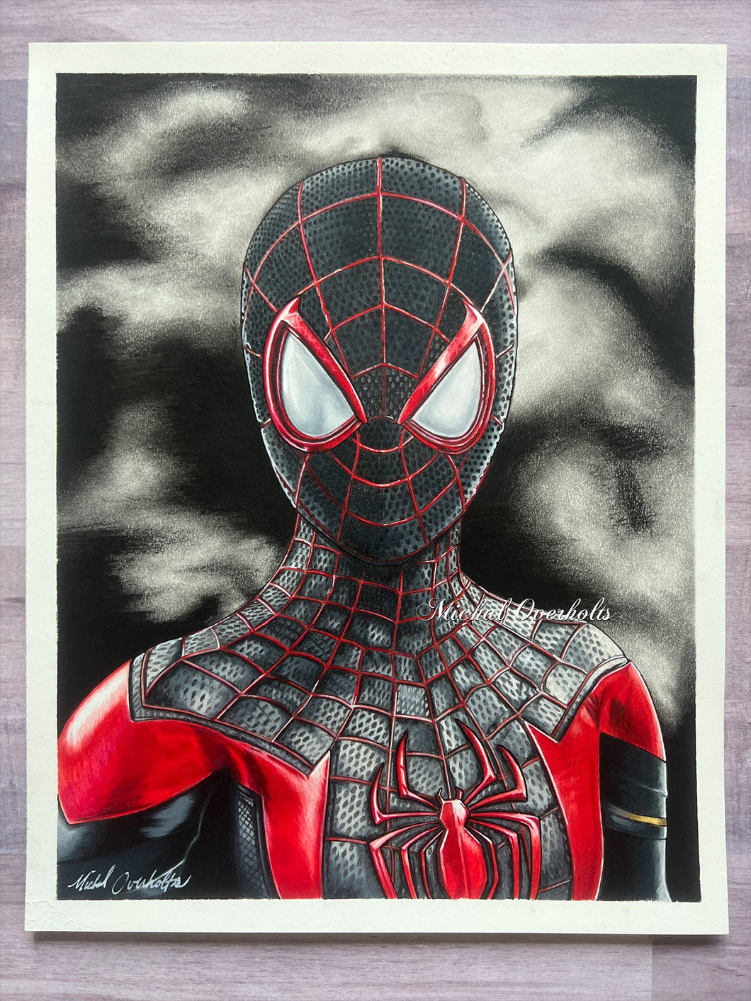 Miles Morales Colored Pencil Drawing
