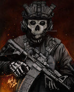 Ghost Call of Duty Drawing Print