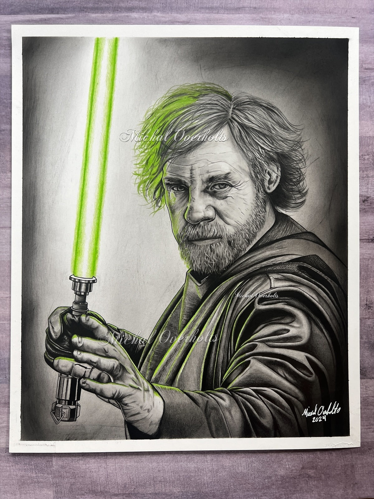 Old Man Luke Skywalker Portrait – Art By Michal Overholts