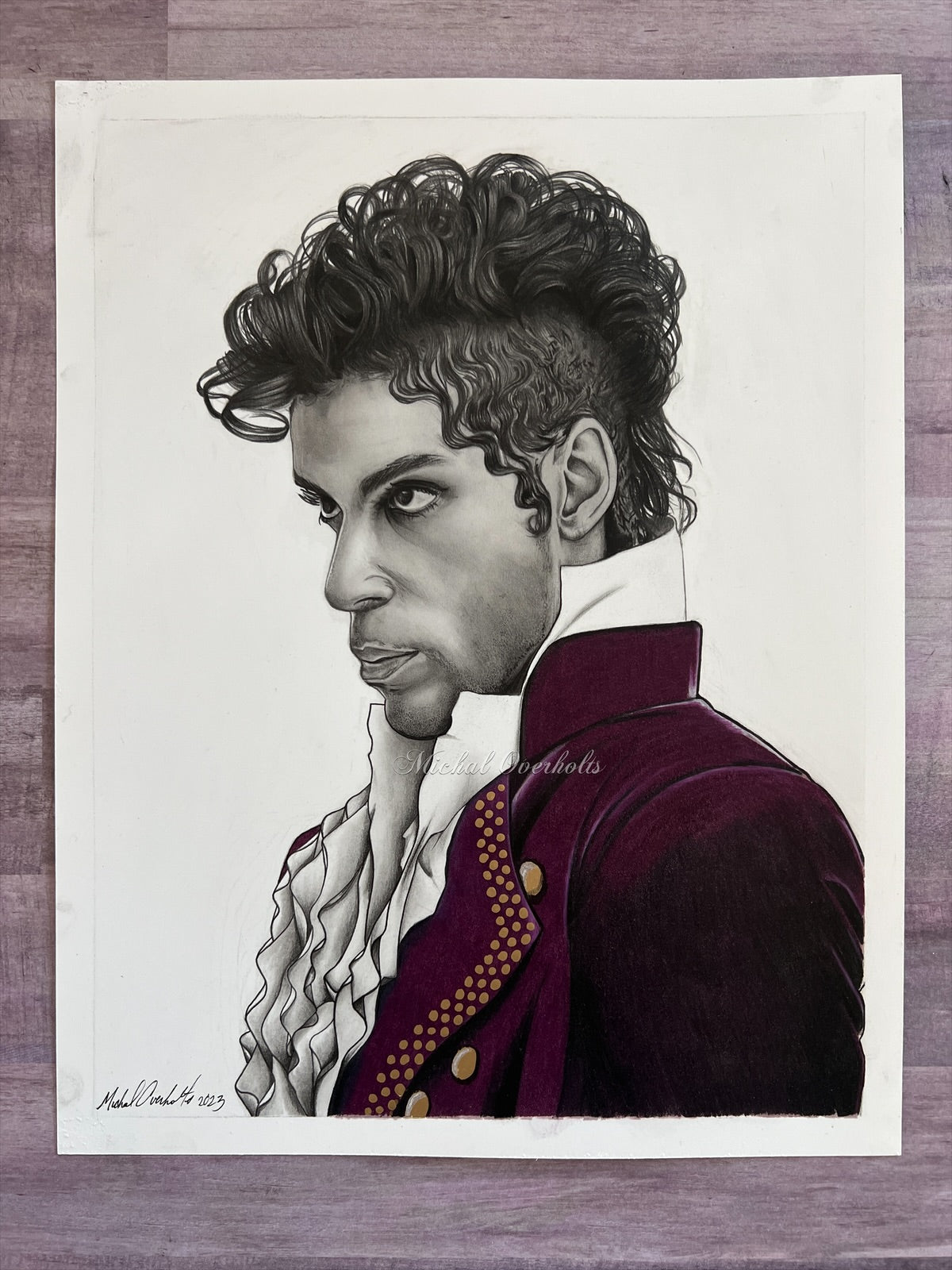 A Portrait of a Prince Drawing Print – Art By Michal Overholts