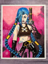 Load image into Gallery viewer, Original Drawing: Jinx Arcane League of Legends Full Color Drawing
