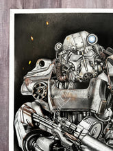 Load image into Gallery viewer, T-60 Fallout Power Armor Colored Pencil Print
