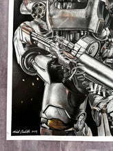 Load image into Gallery viewer, Original Drawing: Fallout T-60 Power Armor Colored Pencil

