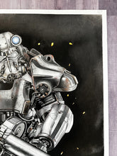 Load image into Gallery viewer, Original Drawing: Fallout T-60 Power Armor Colored Pencil
