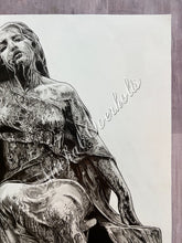 Load image into Gallery viewer, Original Drawing: La Douleur Statue Realism Pencil Drawing
