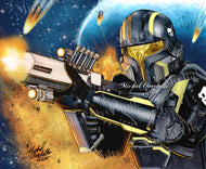 Helldivers Video Game Full Color Drawing Print