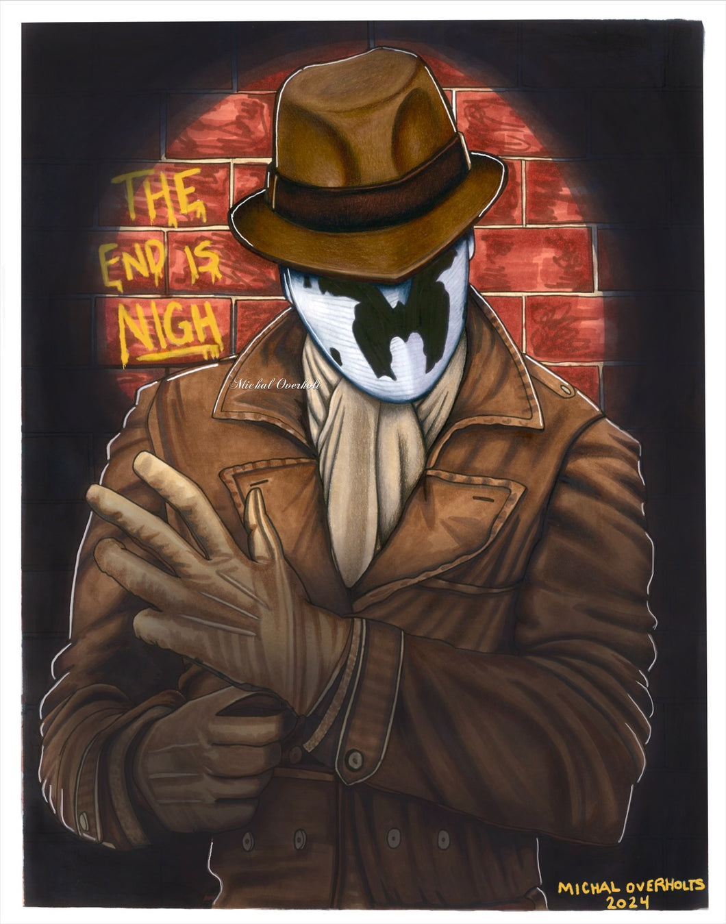 Rorschach Doomsday Watchmen Full Color Drawing Print