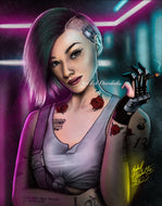 Judy Alvarez Cyberpunk 2077 Drawing Print