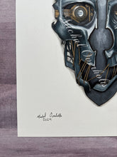 Load image into Gallery viewer, Original Drawing: Dishonored Skull Steam Punk Color Realism Mixed Media Drawing
