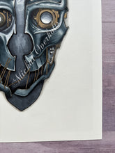 Load image into Gallery viewer, PRE-ORDER: Dishonored Skull Color Mixed Media Drawing Print
