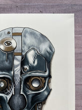 Load image into Gallery viewer, PRE-ORDER: Dishonored Skull Color Mixed Media Drawing Print
