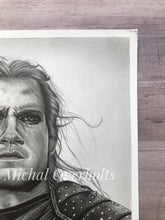 Load image into Gallery viewer, Original Drawing: Toss a Coin to Your Witcher Geralt of Rivia
