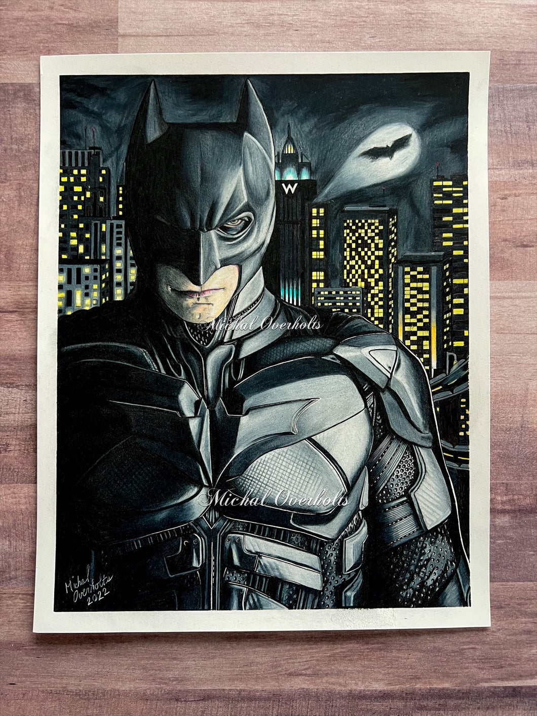 The Dark Knight Colored Pencil Drawing Print