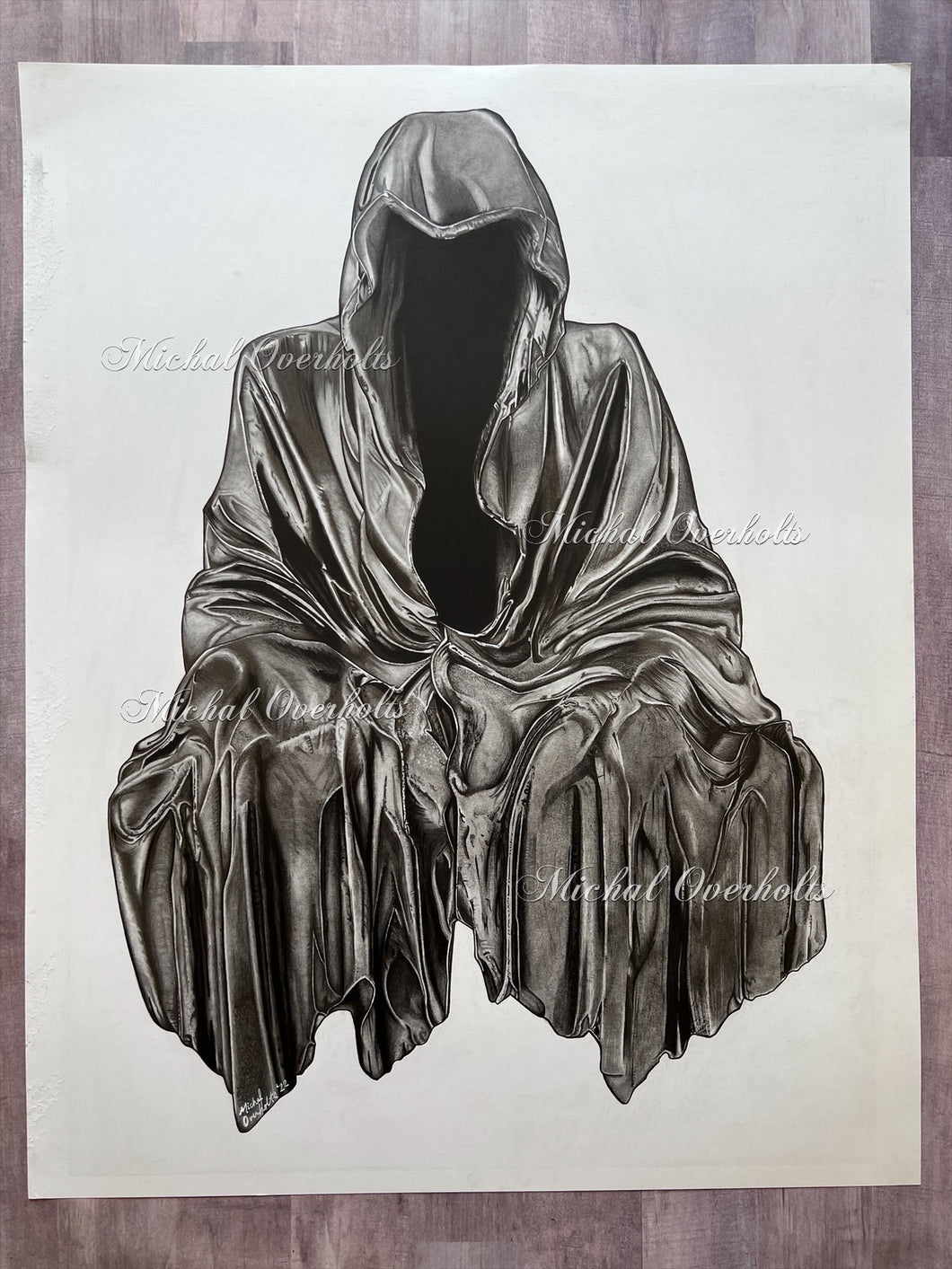 Patience Graphite and Charcoal Drawing Print