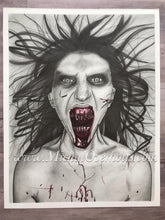 Load image into Gallery viewer, A Hunger Horror Art Graphite Drawing Print
