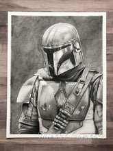 Load image into Gallery viewer, This is the Way Bounty Hunter Graphite Drawing Realism Print
