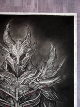 Load image into Gallery viewer, Video Game Skyrim Armor Graphite Charcoal Drawing Print
