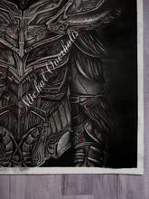 Load image into Gallery viewer, Video Game Skyrim Armor Graphite Charcoal Drawing Print
