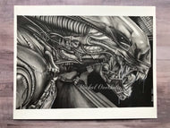 H.R. Giger Alien Graphite Drawing Print